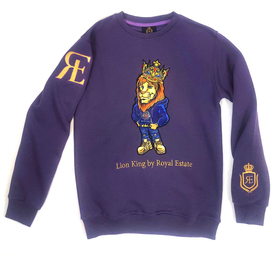 LION KING BY ROYAL ESTATE THE KING EMBROIDERED SWEATSHIRT