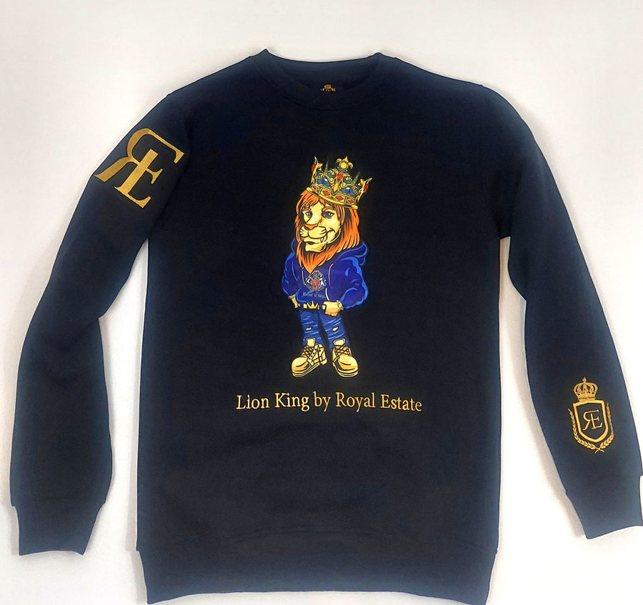 LION KING BY ROYAL ESTATE THE KING EMBROIDERED SWEATSHIRT