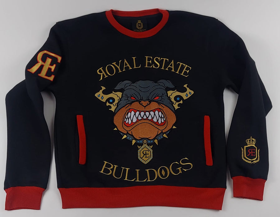 ROYAL ESTATE BULLDOGS EMBROIDERED SWEATSUIT 85% COTTON 15% POLYESTER