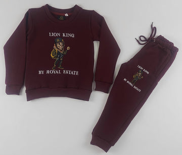 LION KING BY ROYAL ESTATE KIDS EMBROIDERED  JOGGER SET 100% COTTON