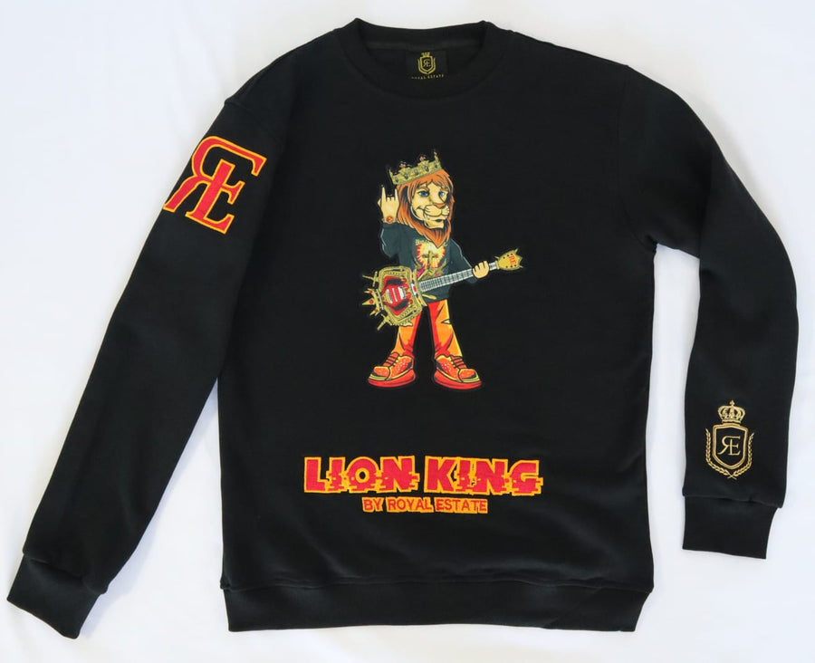 LION KING BY ROYAL ESTATE ROCKSTAR EMBROIDERED SWEATSHIRT 100% COTTON