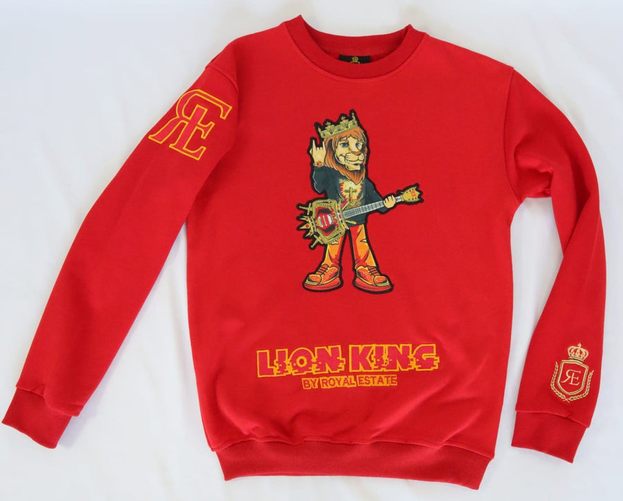 LION KING BY ROYAL ESTATE ROCKSTAR EMBROIDERED SWEATSHIRT 100% COTTON