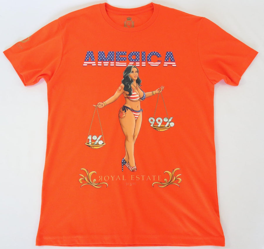 ROYAL ESTATE AMERICA T SHIRT 100% COTTON