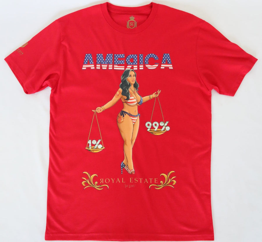 ROYAL ESTATE AMERICA T SHIRT 100% COTTON