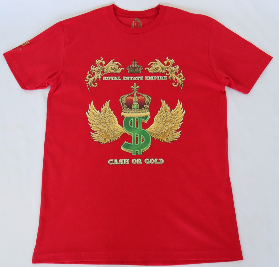 ROYAL ESTATE CASH OR GOLD T SHIRT 100% COTTON